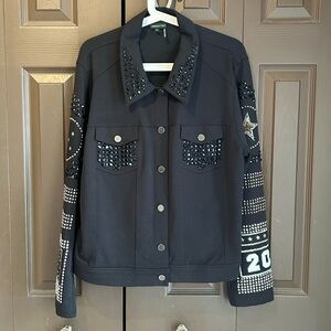 Gorgeous Tricotto Black Studded Jacket